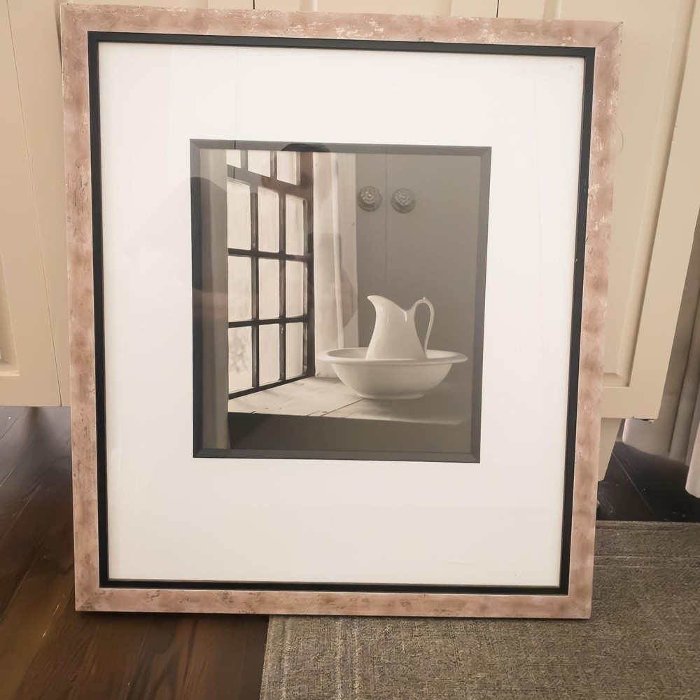 Monte Nagler Water Pitcher & Bowl Art Print 24×27 Silver Framed Photo Paper