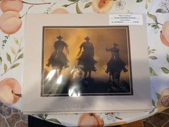 3 Wendy Shattil/Bob Rozinski Signed Gathering Of Horses Cowboy Matted Photos