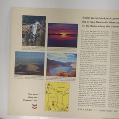 Vintage Sawtooth Mountains Stanley Lake Photo Print Standard Oil Chevron Trail
