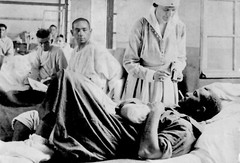 WWI African American Soldier Receives Aid from Red Cross Nurse Enhanced Photo
