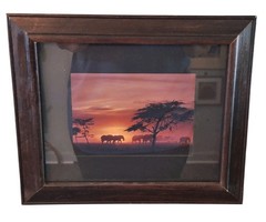 Artwork SUNRISE ELEPHANTS Original James Green Peaceful Nature Photograph 10×12