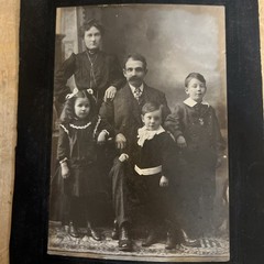 Mounted Antique Black White Family Photograph Photo Victorian Cabinet Card