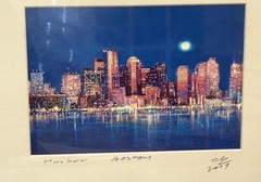 2017 Signed Fei Yang Boston Harbor Photo Photograph (5.5×7.25) 8”T 10”W Matted