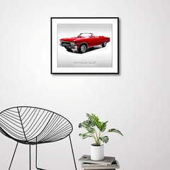 Classic Cars – 1966 Chevy Chevelle SS Convertible in Red – Muscle Car – Print