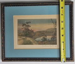 Antique Wallace Nutting 1920’s Framed Signed Mountainscape Hand Tinted Photo