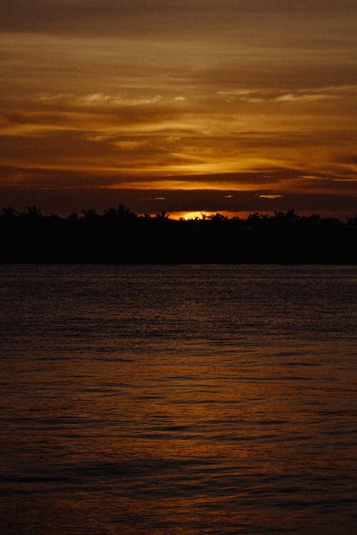 Digital Image Picture Photo Pic Wallpaper Background Sunset Over A Body Of Water