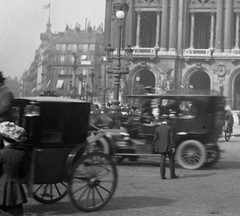 STEREO GLASS NEGATIVE, PARIS, old classic cars, Palais Garnier, cityscapes, ra
