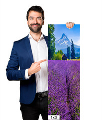 Serenity Blooms: Mt Hood Lavender Fields Wall Art Portrait Metal Canvas Print
