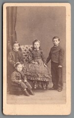 CDV photo four children Nordhausen Neu-Ruppin around 1875 Rich. miller (c2297)