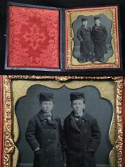 Twin Brothers, 1860s Tintype w/ Matching Overcoats