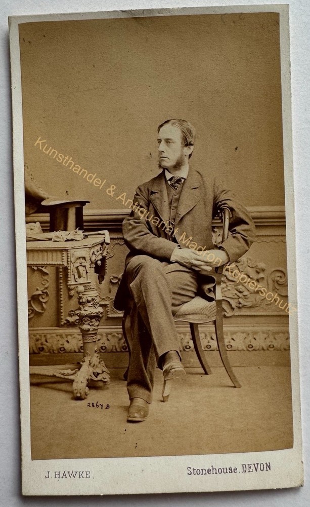 orig. CDV photo photograph man gentleman picture old fashion around 1860 Devon Hawke
