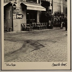 CONNIE BEGG Original Vintage Signed Paris Cafe Europe Cityscape Photograph Print