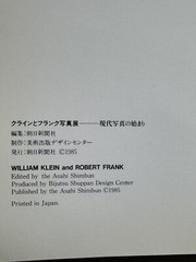 🎈SupRARE! Robert Frank & William Klein, 1985, Exchbition Catalog, Japan, Araki