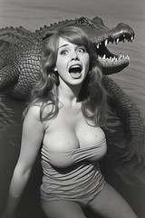 24 ~ 4X6 Glossy HORROR Fine Art ‘ GATOR BAIT ‘ Photo FANTASY Set ! 3413710