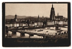 Photograph lithograph Frankfurt / Main, view of the city