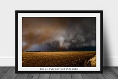 Storm Photography Print – Picture of Tornado Churning Up Dust in Texas