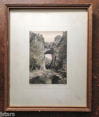 1910s NATURAL BRIDGE, VA, HAND TINTED PHOTOGRAPH HAL BURROWES SIGNED FRAMED