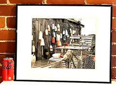 Nautical Maritime Hanging Lobster Trap Buoys Colorful Seascape Photograph 16X20