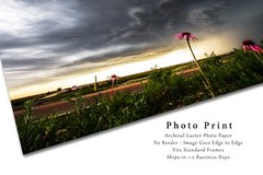 Storm Photography Print – Picture of Wildflowers and Thunderstorm in Kansas
