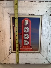 Steve Vaughn Food That Pleases Neon Sign Framed Photo Americana Diner Wall Art