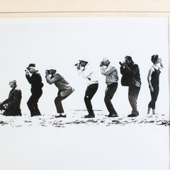 Framed Black & White Print of People Study of Motion or a Series of Poses 14×11″