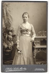 Photograph used Martin, Augsburg, Bahnhofstraße 24, Young Lady in Elegant Class