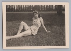 Young Woman on the Beach in Bonn 1941 Portrait Old Photo 1940s