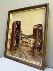 Vintage 1978 Kodak Photo Print Industrial Gas Pumps Rustic Americana Framed Art