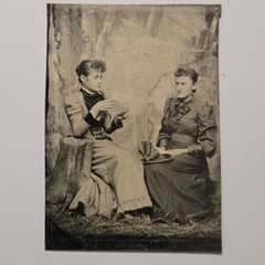 Antique Tintype Photograph Two Victorian Women Portrait c. 1890s Original