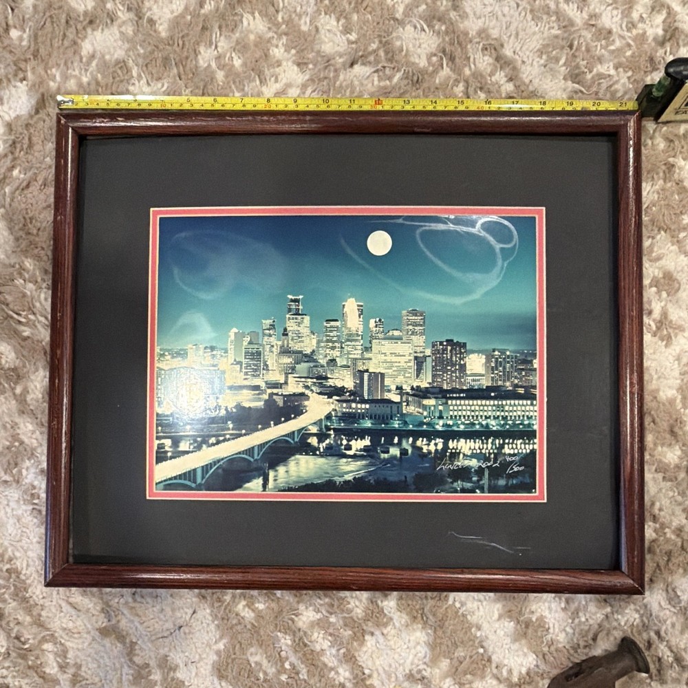 Steven Linder Signed Limited Ed 2002 «August Moon» Cityscape Framed Photo