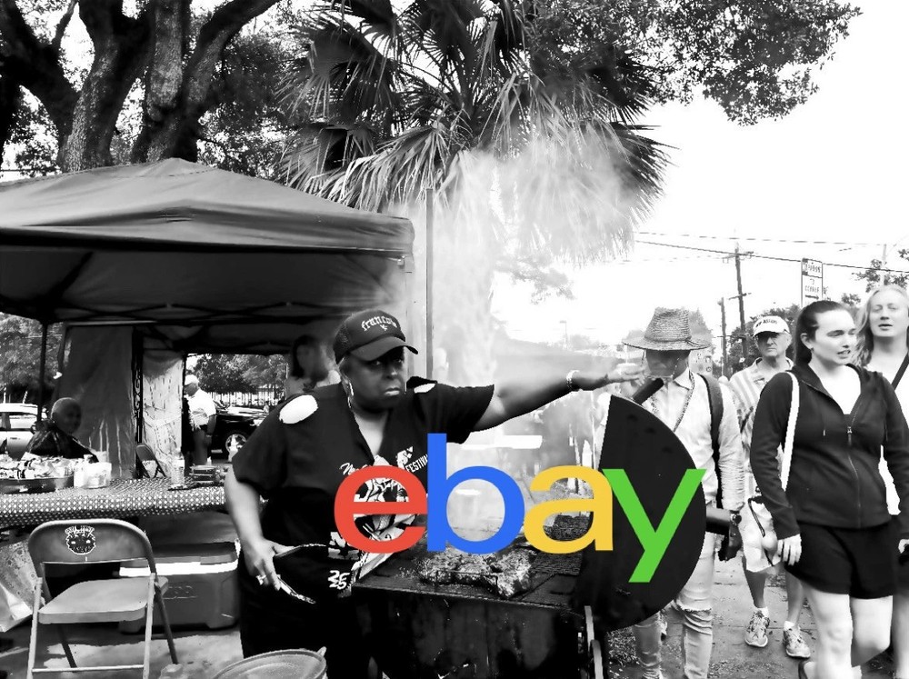 Black And White Photography – Woman CookingAt New Orleans Jazzfest. Signed Print