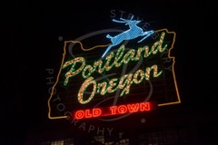 Portland Oregon Old Town Neon Sign 8×12 Print Metallic Paper