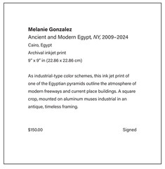 Ancient and Modern Egypt, 9 x 9 in, art photography by Melanie Gonzalez, 2009