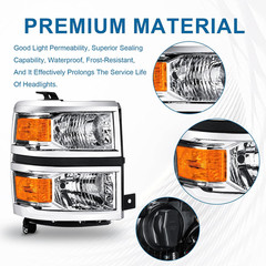 Headlights for 2014-2015 Chevy Silverado 1500 Front Lights Passenger Driver Side