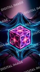 Digital Art Picture Image Photo Wallpaper Background Desktop AI – Fractal Cube