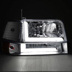 LED DRL Headlight Assembly for 1992-1996 Ford F150 F250 F350/1992 1993 1994 1995