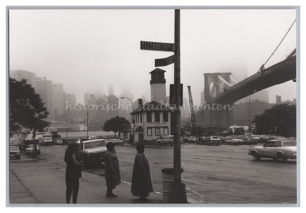New York USA 1987 – Brooklyn Bridge – Streetlife Cars – Vintage Photo 1980s