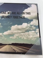 Art Photography Canvas Open Road Journey 11.5” x 11.5” x 1.25” Blue White Brown