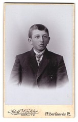 Photograph Adolf Winkler, Görlitz, Berlinerstraße 12, portrait of a young man