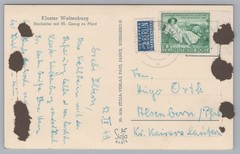 Monastery Weltenburg 1949-high altar with St. George on Horseback – Vintage Photo 1940s