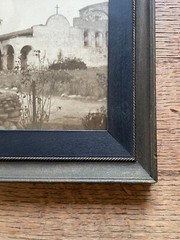 VTG Wood Framed Photo Mission San Juan Capistrano Courtyard, Gardens and Well