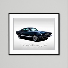 Classic Cars – 1967 Ford Shelby Mustang GT500 Nightmist Blue – Print
