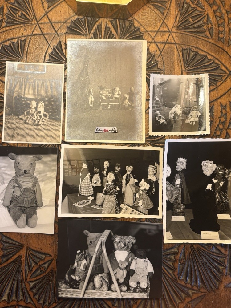 🎁Lot 7 Photos ~30-80s ~GDR Reich Kids Toys Dolls Bears Plush SW ~7×10