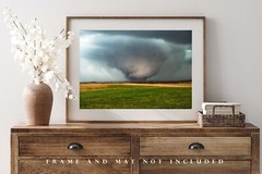Storm Photography Print – Picture of Large Tornado on Spring Day in Kansas
