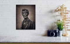 Abraham Lincoln Gettysburg Statue Portrait Antique Sepia Photography Art Print