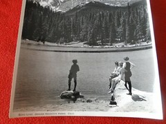 Vintage 1930s/40s Colorado Linen Backed Silver Gelatin Photo Echo Lake Denver