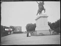 Montpellier, Jardin Du Peyrou, Glass Photo Plate, Black & White Negative 9X12 Cm