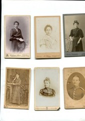 31 old photos cabinet size, approx 6x9cm
