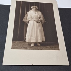 Edwardian Religious Communicant Photo Bible Veil Locket Decor Crafting 5×8″ READ