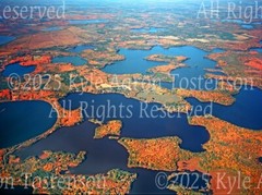 Medicine Lake, Three Lakes, Oneida County, Wisc. View from Airplane, Photograph.